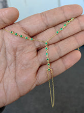 Hand Chain with Emerald Green Zircon Stone, Dainty Slave Bracelet